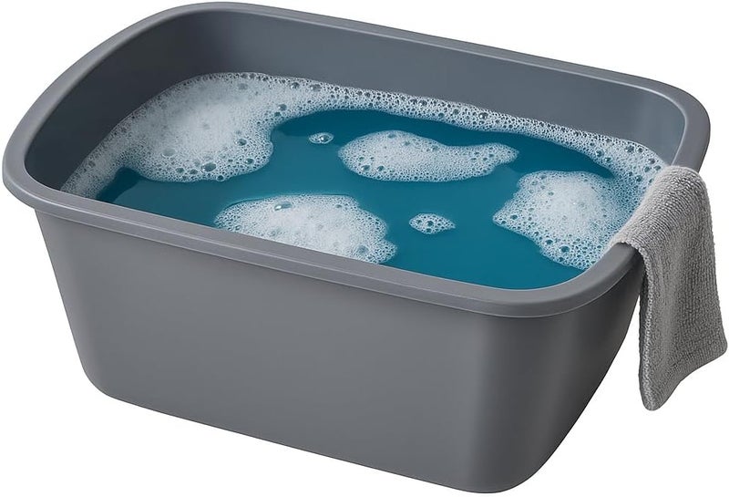 Vakly Wash Basins [2 Pack] – Rectangular Plastic 7-Quart Graduated Hospital Soaking Tub with Markings – Small Portable Washbasin for Face Washing, Cleaning, Foot Bath, Dishes, Laundry & Bedside Care - Image 5